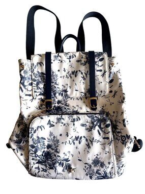 Fable England Blue White Toile Floral Backpack Romantic Bag Coquette NWOT
